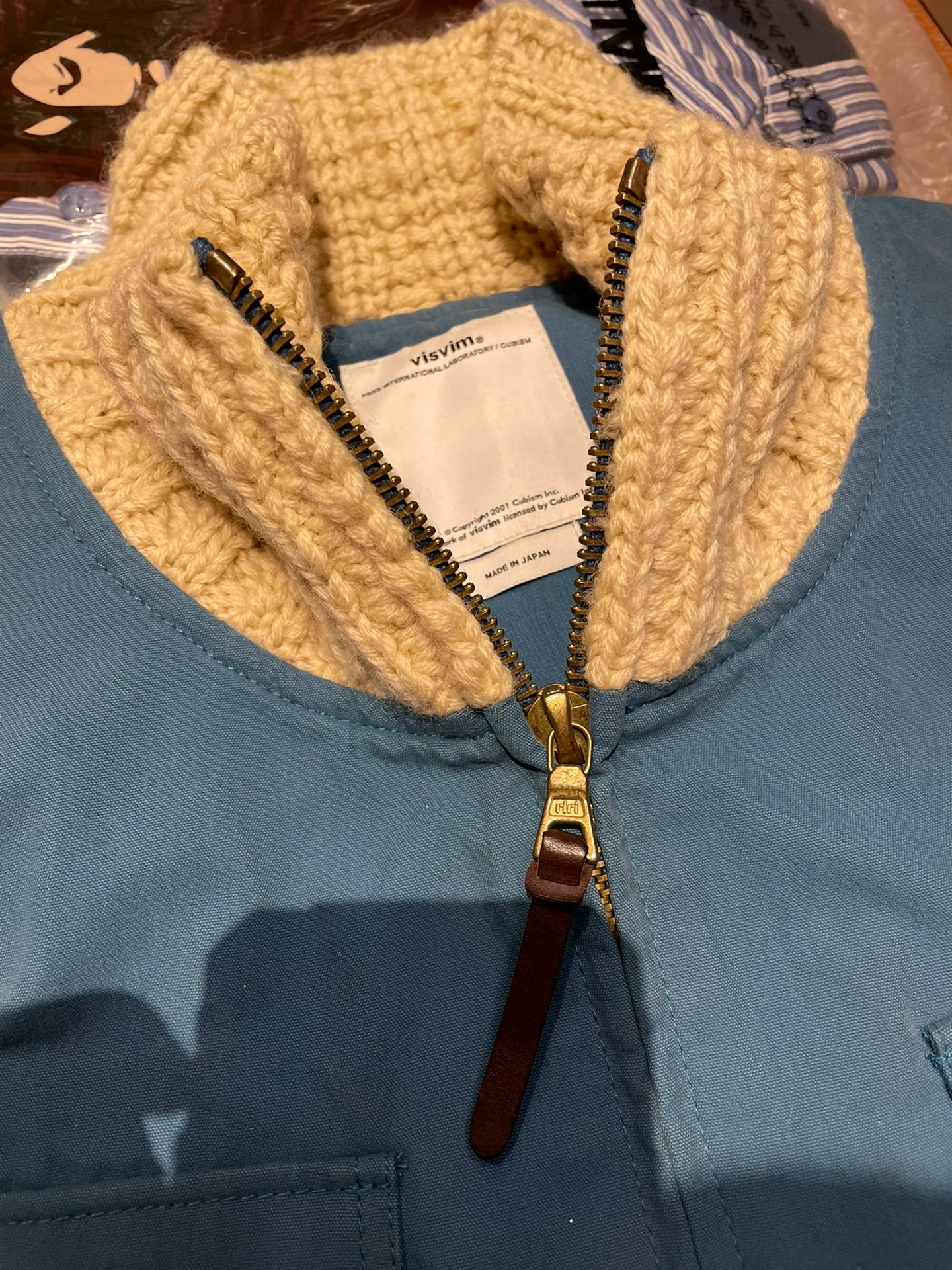 visvim Blue Knit Collar Jacket