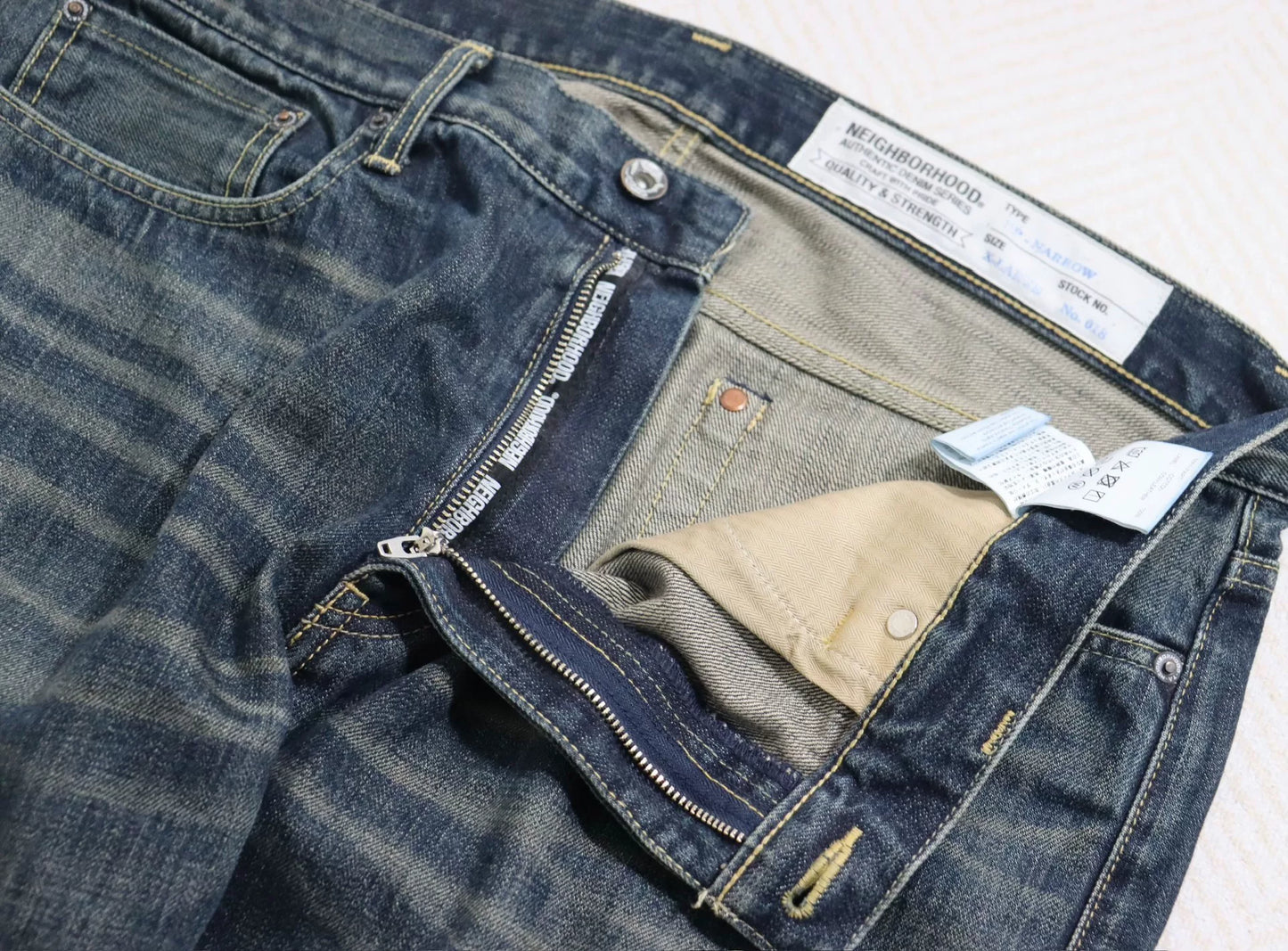 nbhd washed denim narrow jeans in xl