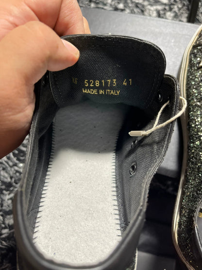 saint laurent glitter low-top sneakers
