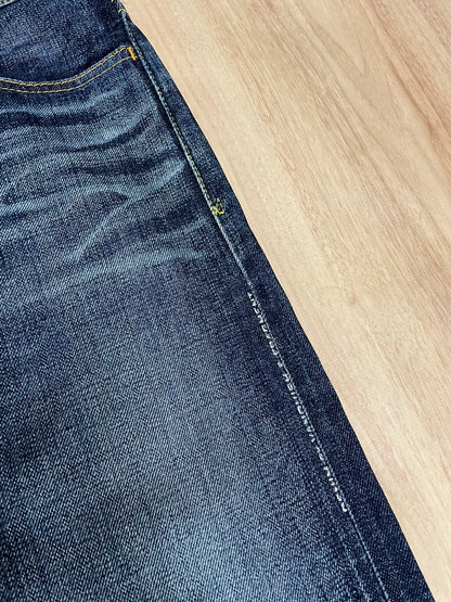 fragment lightning wash denim pants