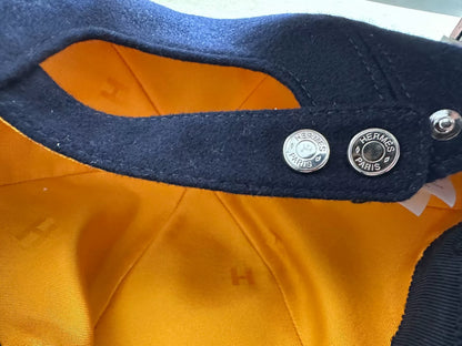 hermes cashmere baseball cap in dark blue