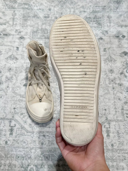 Rick Owens Canvas High-Top Sneakers