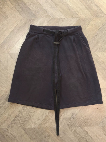 fear of god distressed shorts with belt
