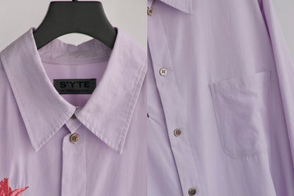 Elegant Purple Embroidered Shirt by Yohji Yamamoto