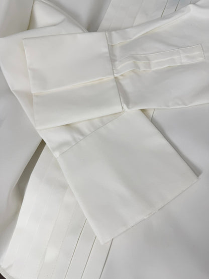 Saint Laurent White Pleated Dress Shirt