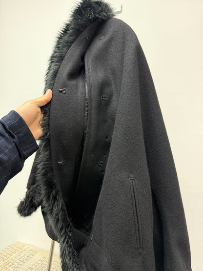 yohji yamamoto y's fur collar cape coat