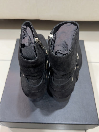 Saint Laurent Black Chain Chelsea Boots