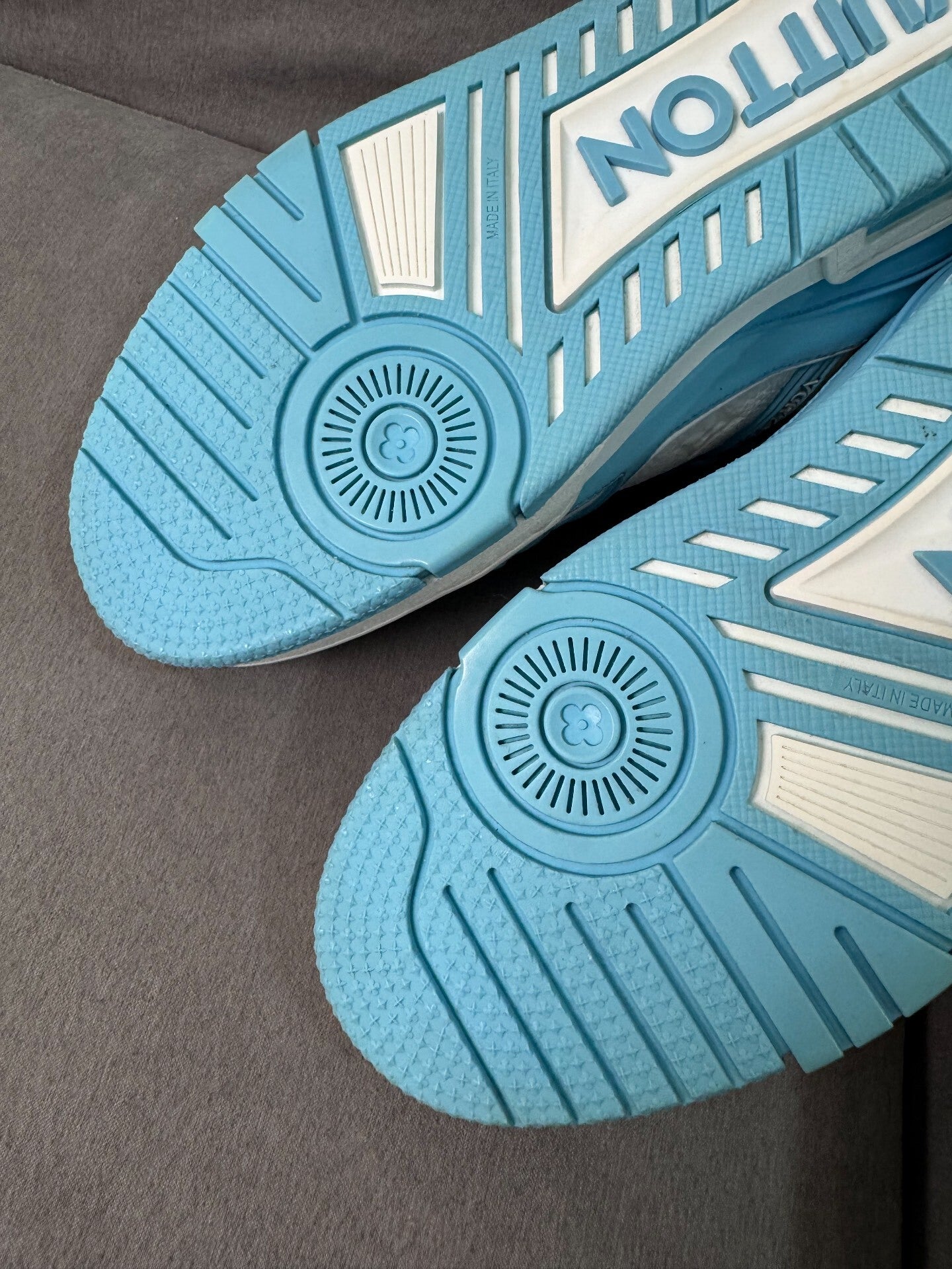 louis vuitton trainer sneakers in sky blue