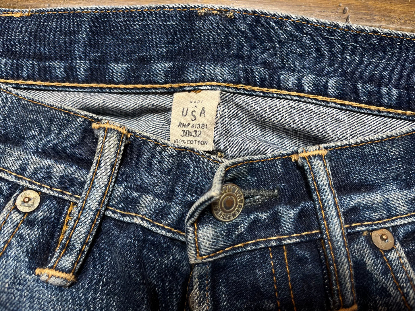 vintage distressed double rl denim pants