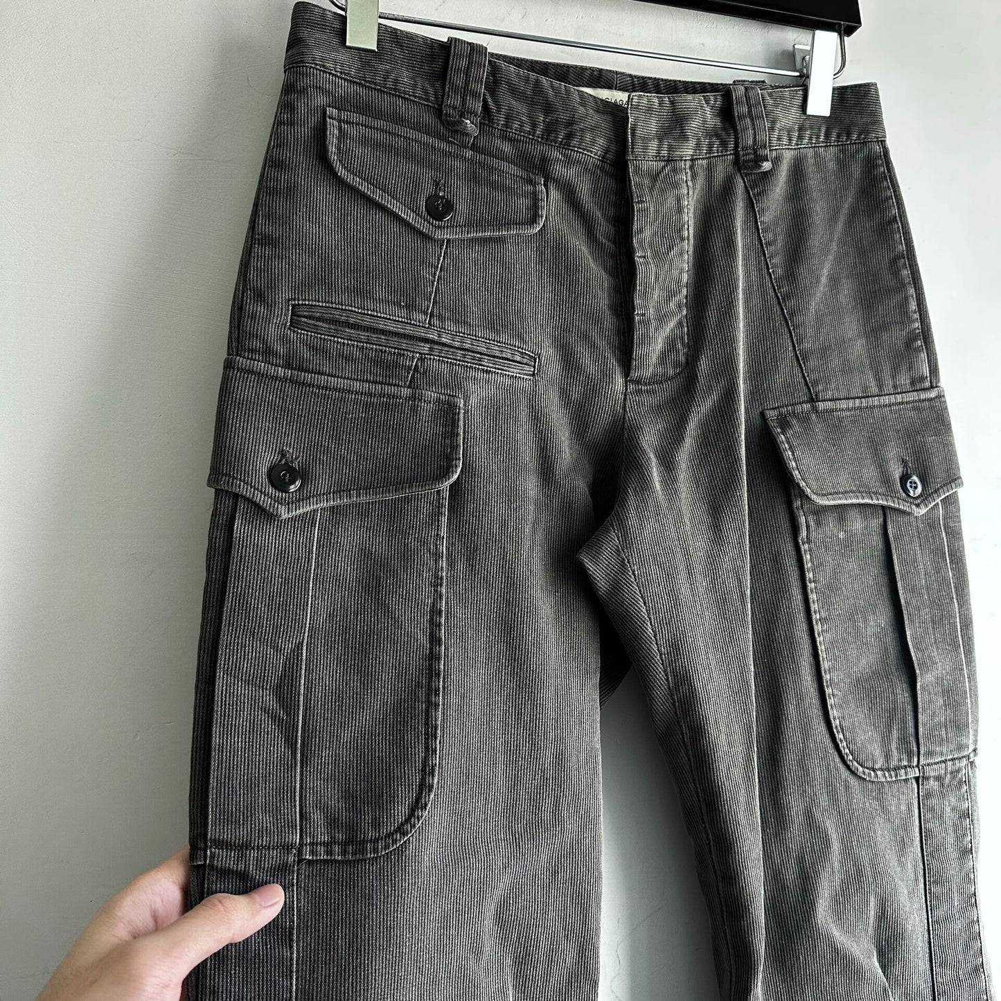 balenciaga washed cargo pocket trousers size 44