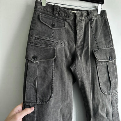 balenciaga washed cargo pocket trousers size 44