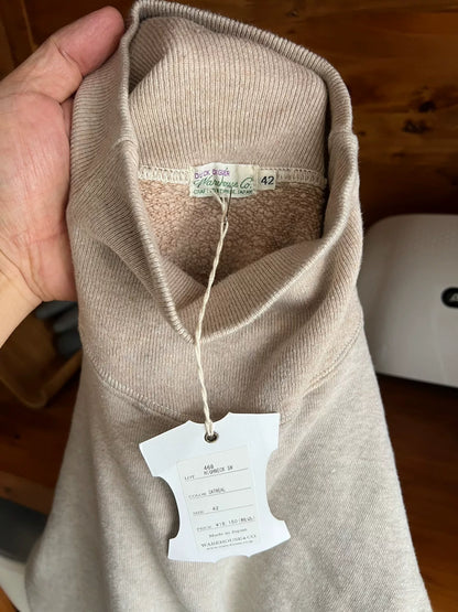 vintage high-neck plush sweatshirt in oatmeal