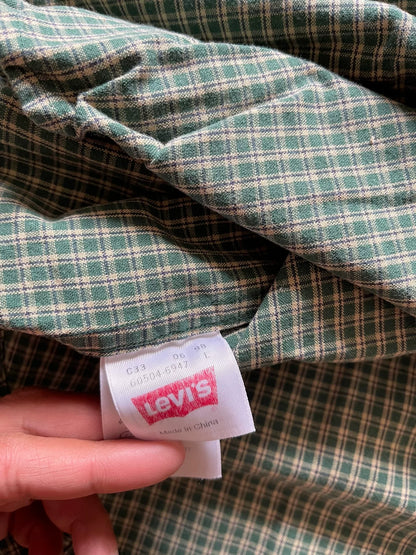 Levi's LVC Green Plaid Long-Sleeve Shirt L