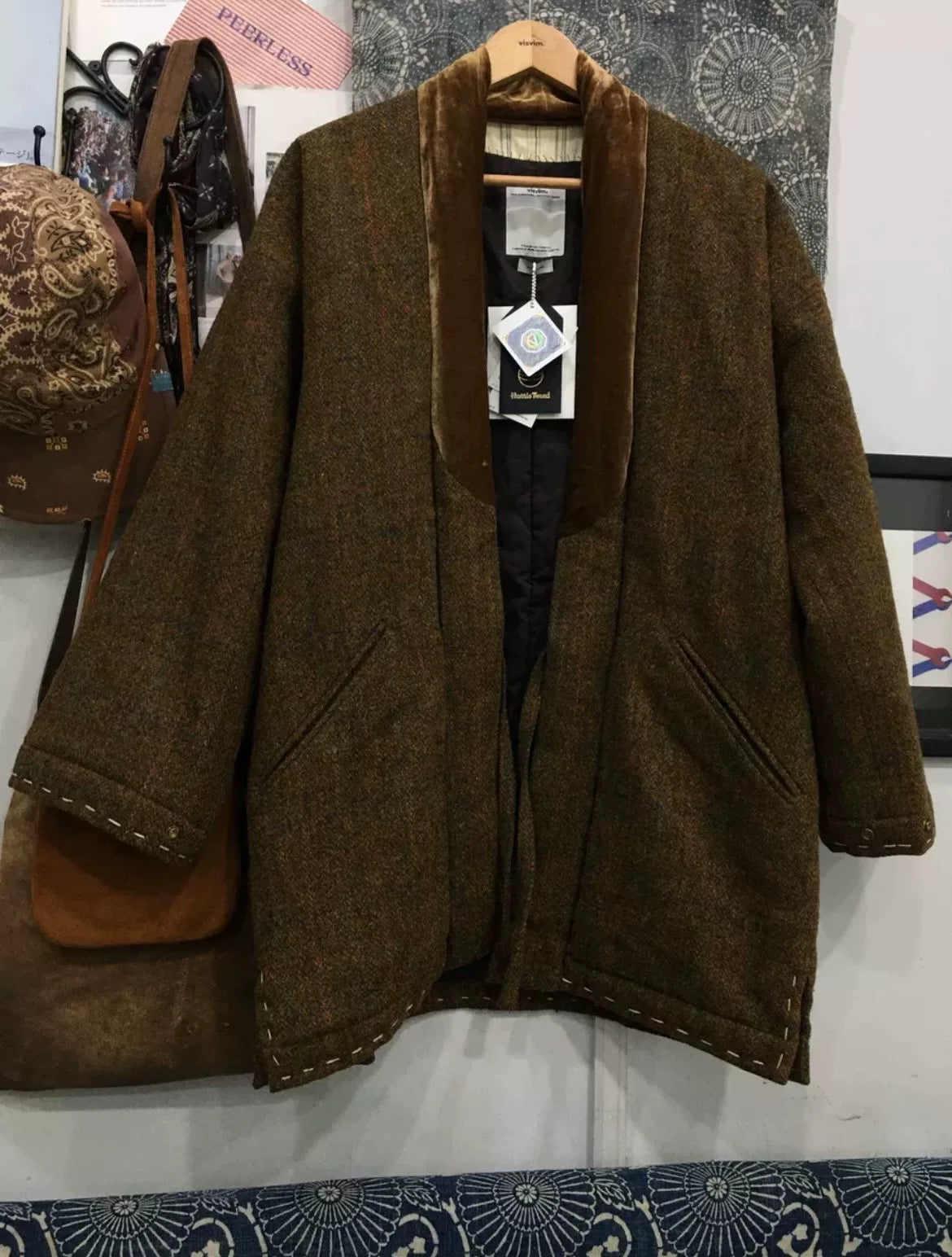 visvim Dotera Coat Harris Tweed Silk Jacket