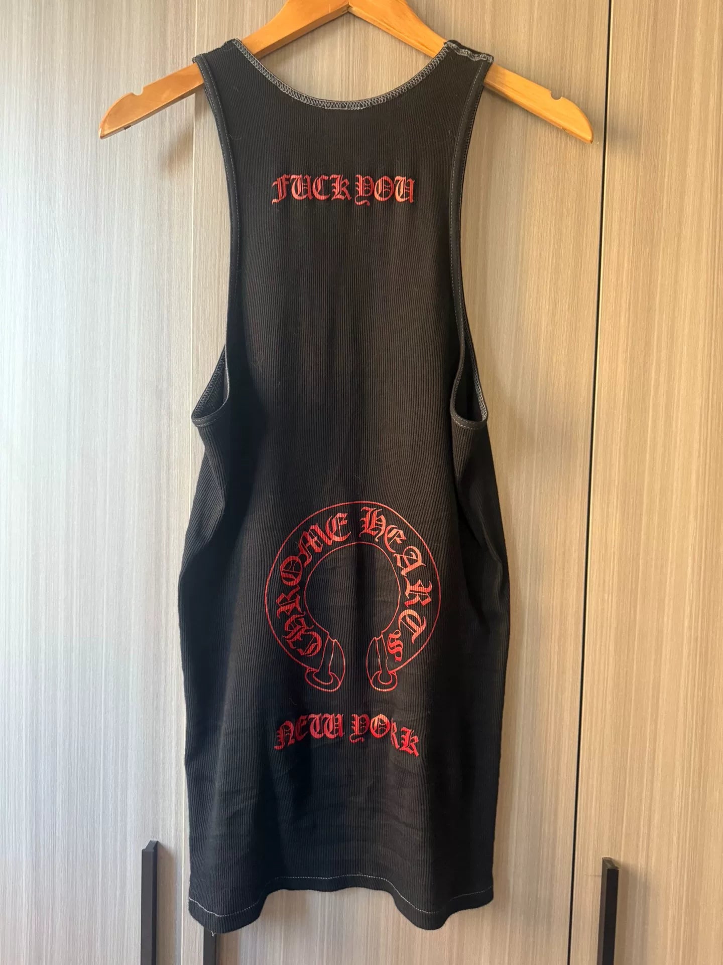Chrome Hearts Black Red Cross Tank Top