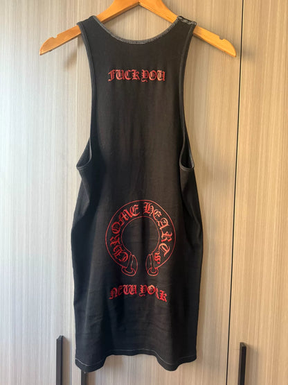 Chrome Hearts Black Red Cross Tank Top