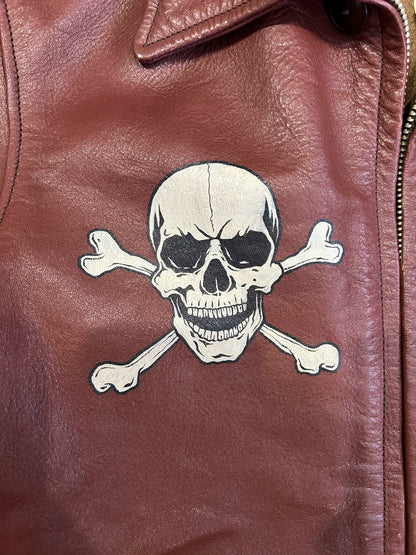 rainbow country leather jacket with artwork