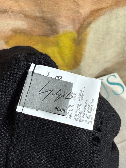 Yohji Yamamoto Distressed Black Beanie