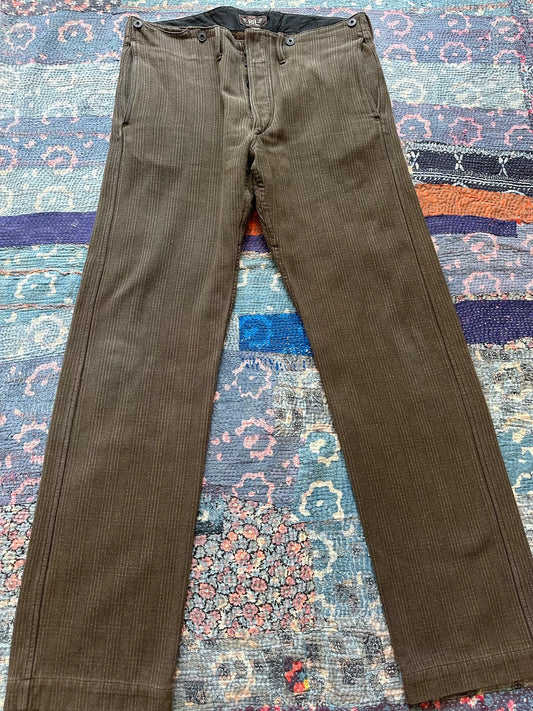 rrl plaid striped casual pants