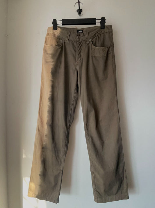 asymmetric gradient military straight pants