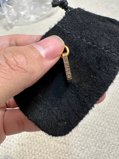 Chrome Hearts 22k Gold Single Diamond Dog Tag