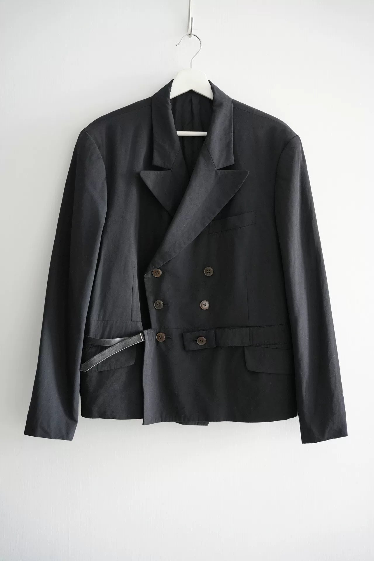 yohji yamamoto black double-breasted blazer