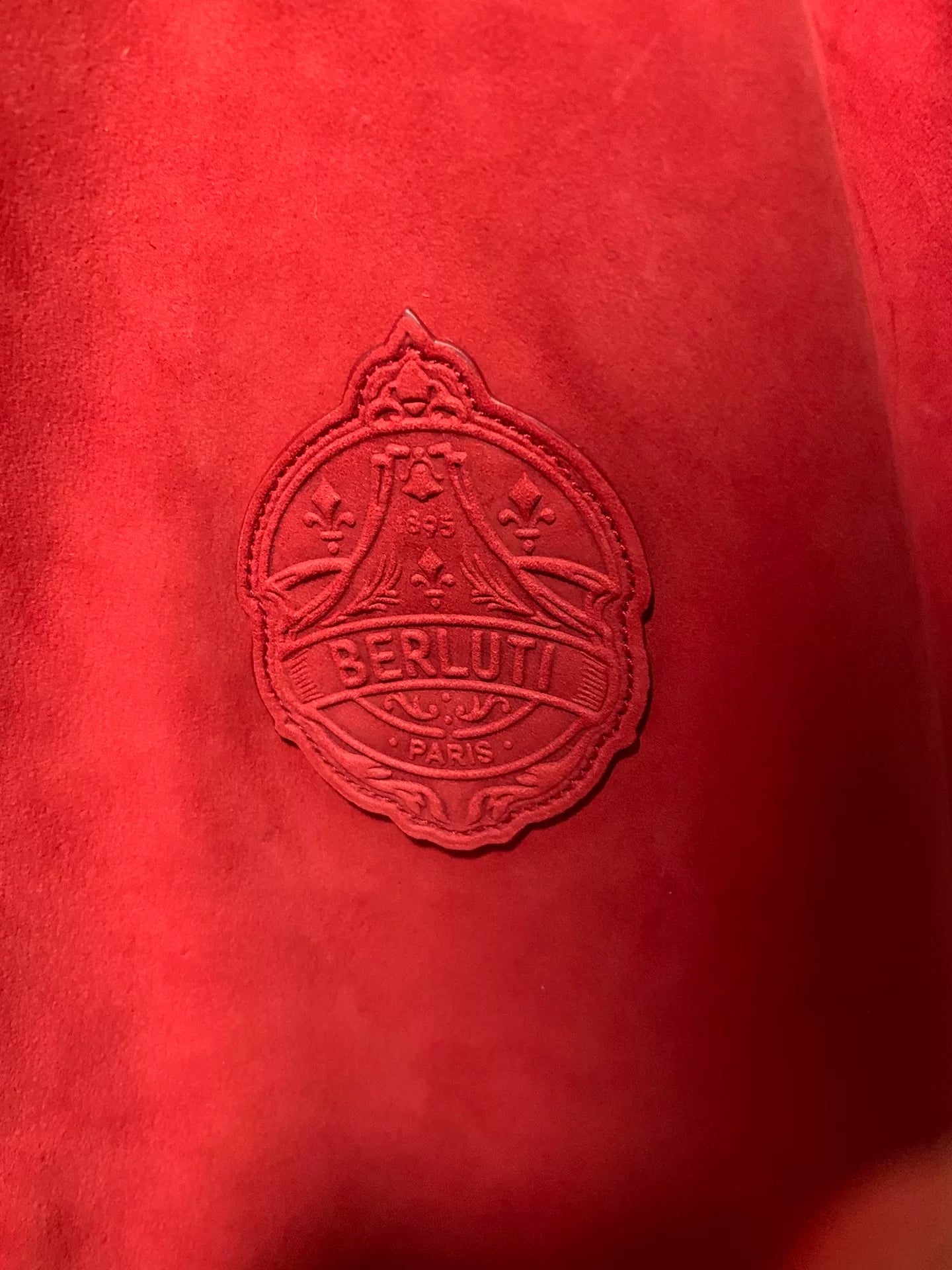 berluti red leather bomber jacket size 46