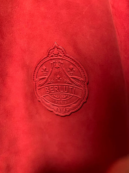 berluti red leather bomber jacket size 46
