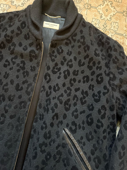 Saint Laurent Paris Leopard Bomber Jacket