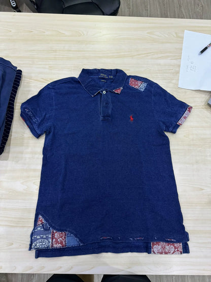 rrl short sleeve polo shirt with patches