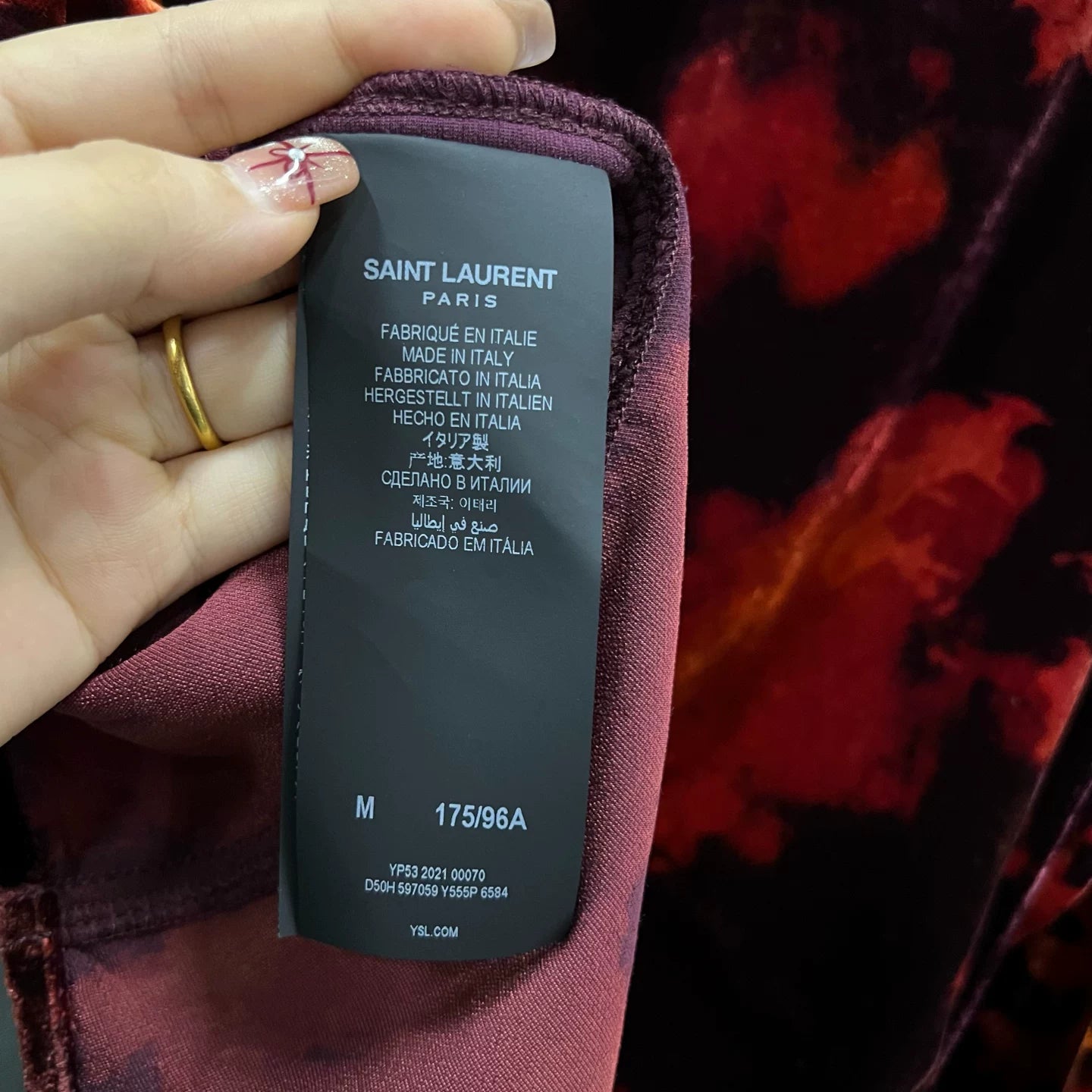 Saint Laurent Tie-Dye Velvet Shirt