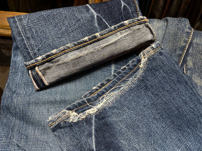 vintage distressed double rl denim pants