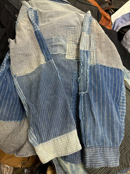 rrl patchwork blue dye shirt