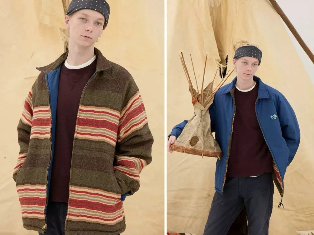 visvim jacquard blanket reversible coach jacket