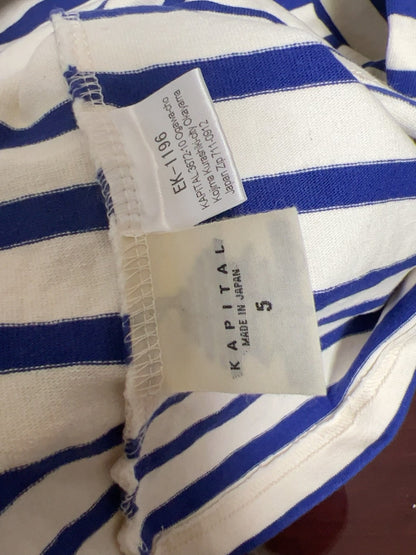 Kapital  Smiley Blue Striped T-shirt