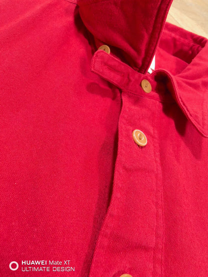 visvim red long sleeve baseball shirt