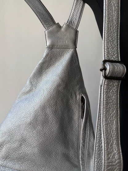 Yohji Yamamoto Silver Leather Backpack