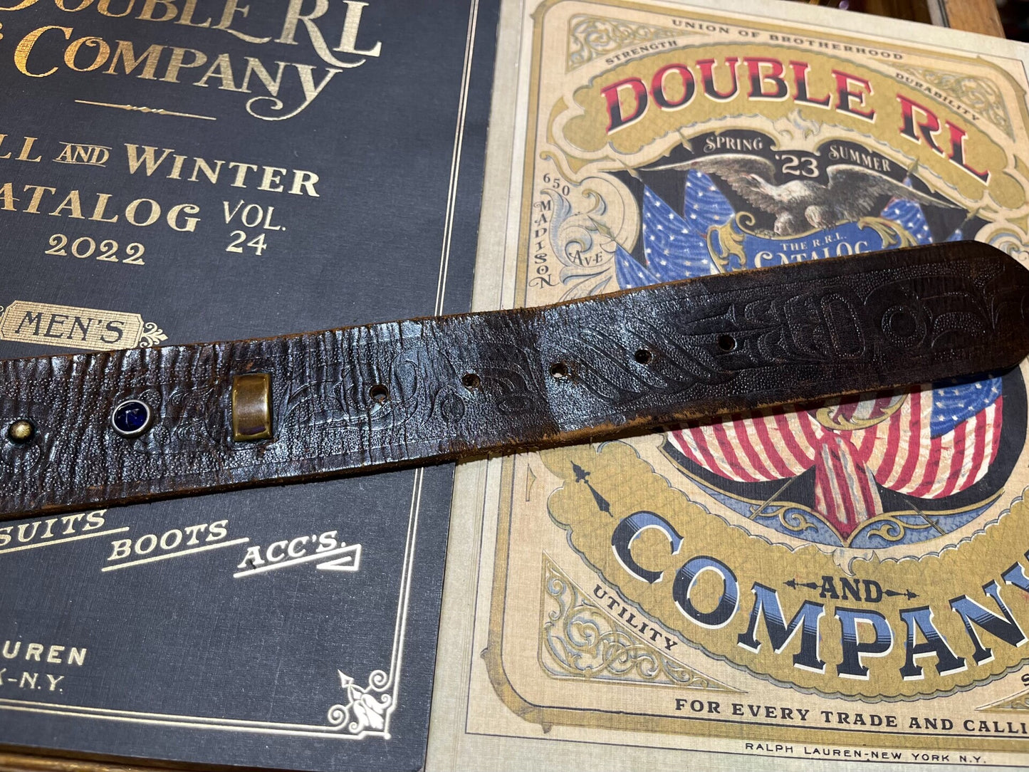limited edition montana carved leather belt