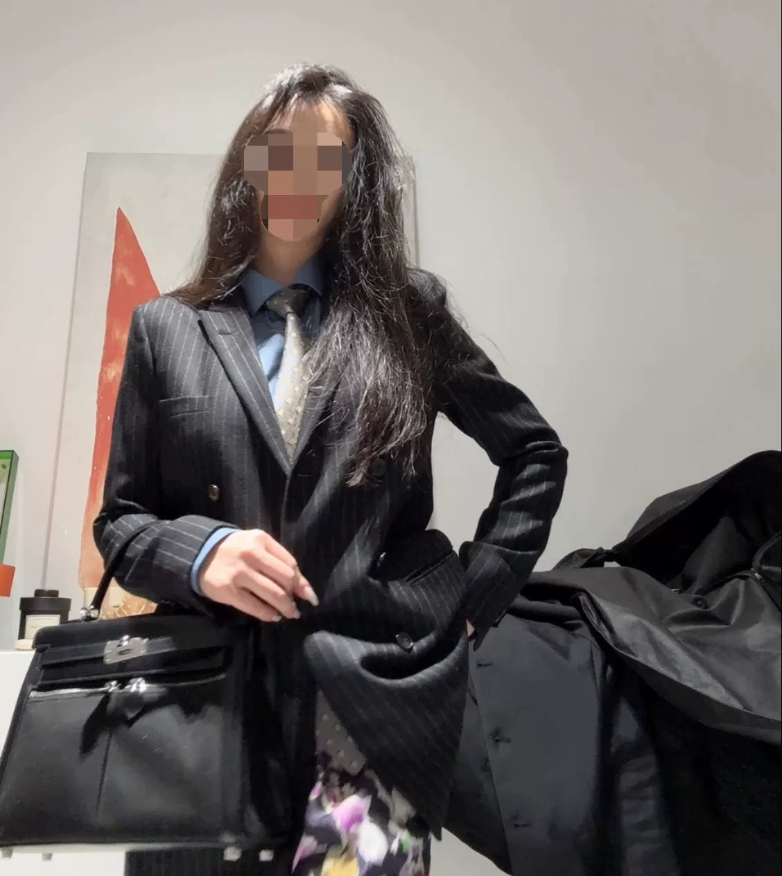 Saint Laurent Gray Pinstripe Double-Breasted Suit