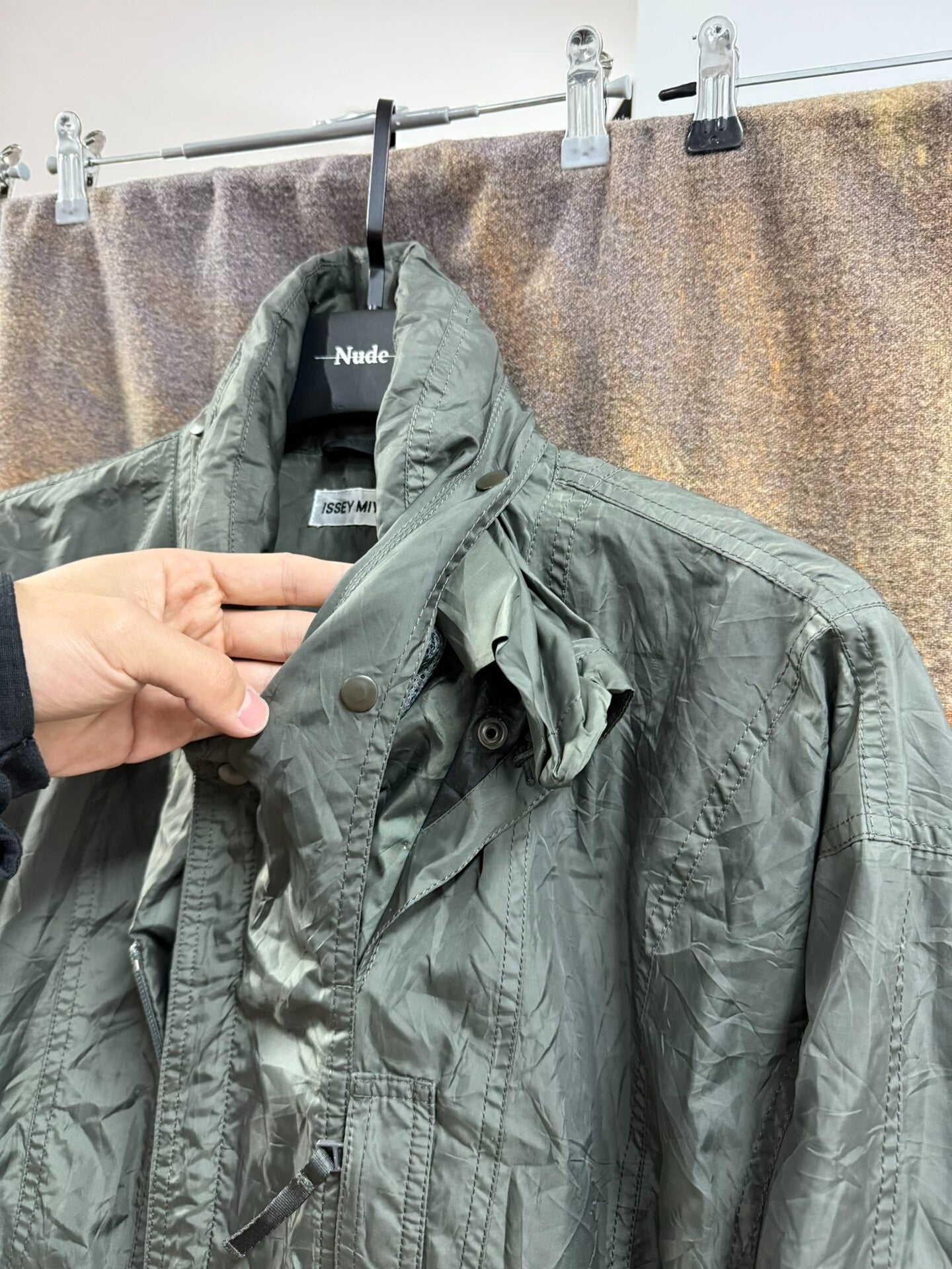 issey miyake studded zip jacket size 2