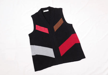 kiko kostadinov wool vest with patterns