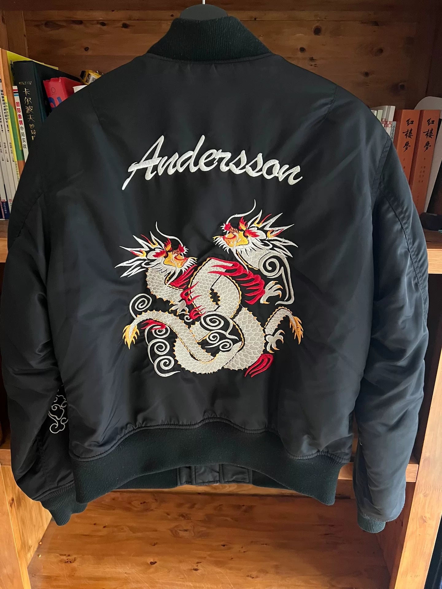 schott x anderson bell black embroidered jacket