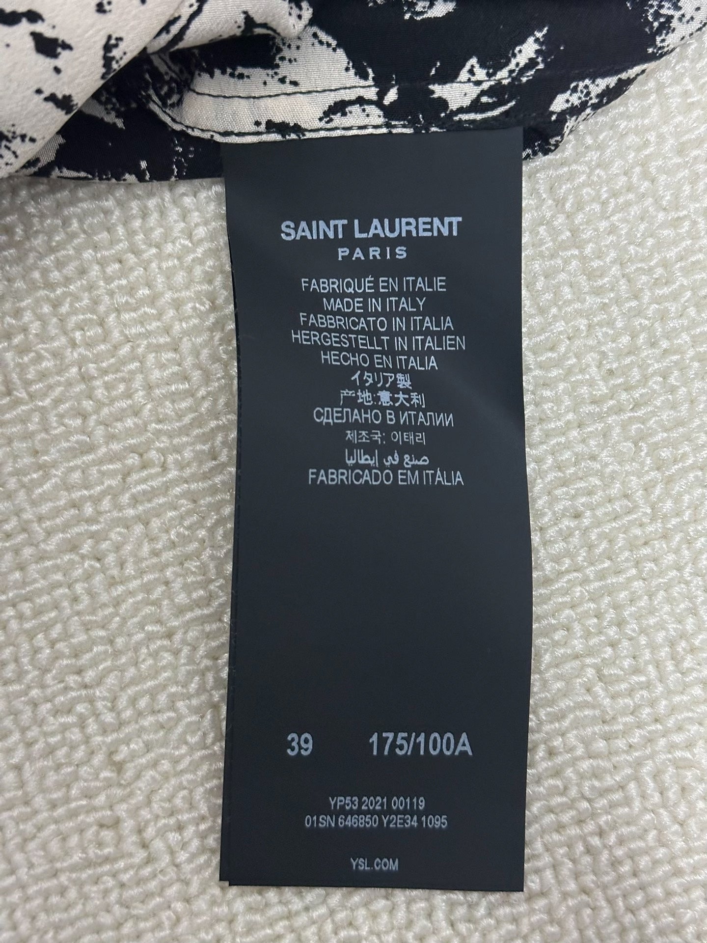 Saint Laurent Black White Floral Shirt