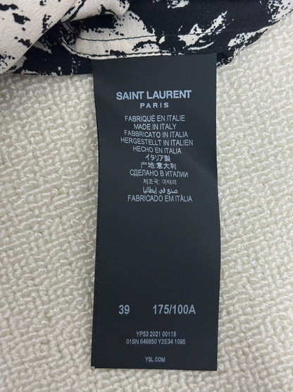 Saint Laurent Black White Floral Shirt