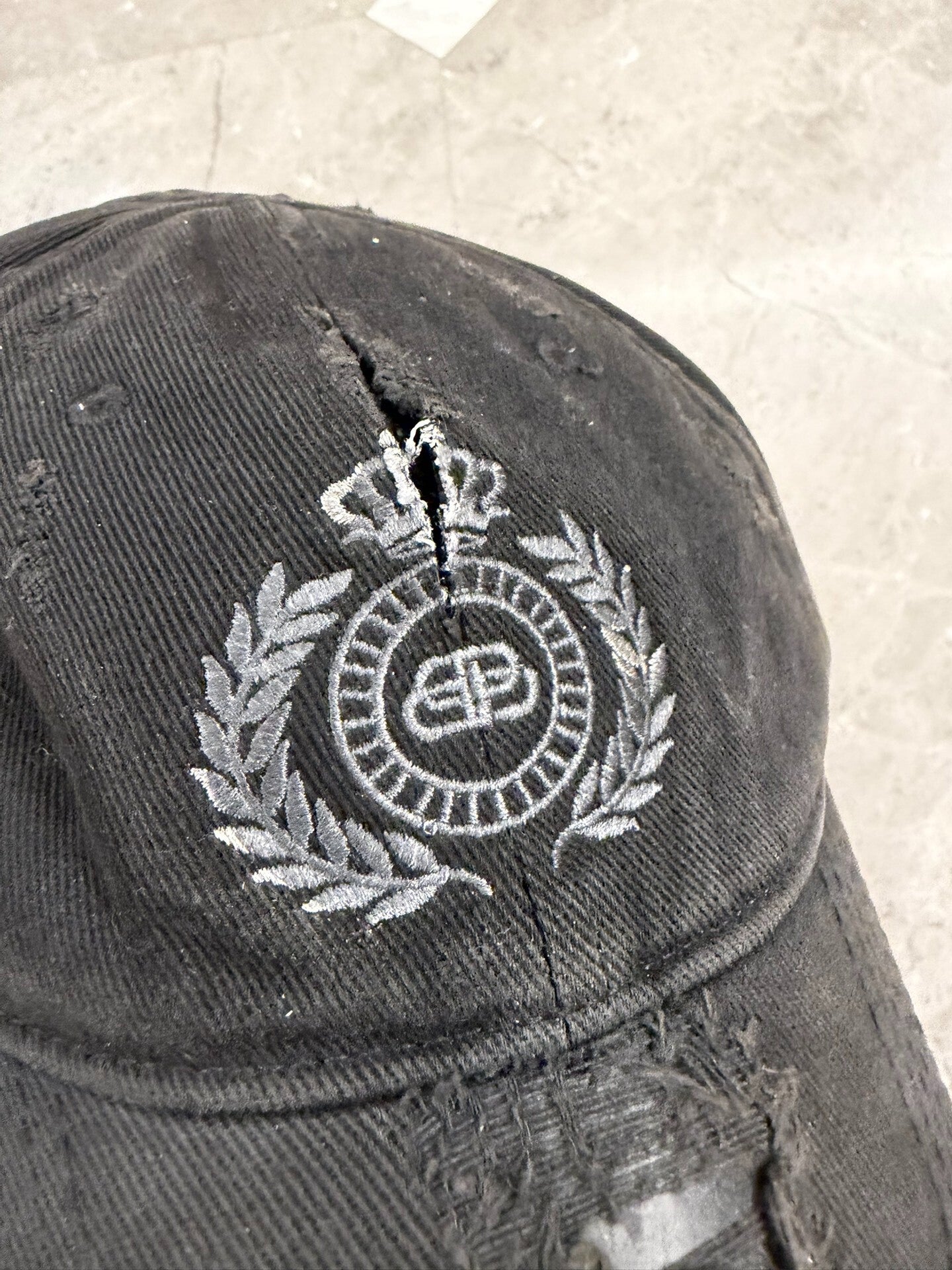 Balenciaga Distressed Duckbill Cap