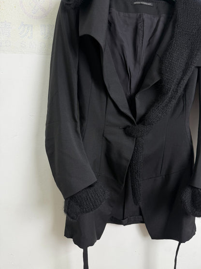 yohji yamamoto deconstructed wool suit jacket