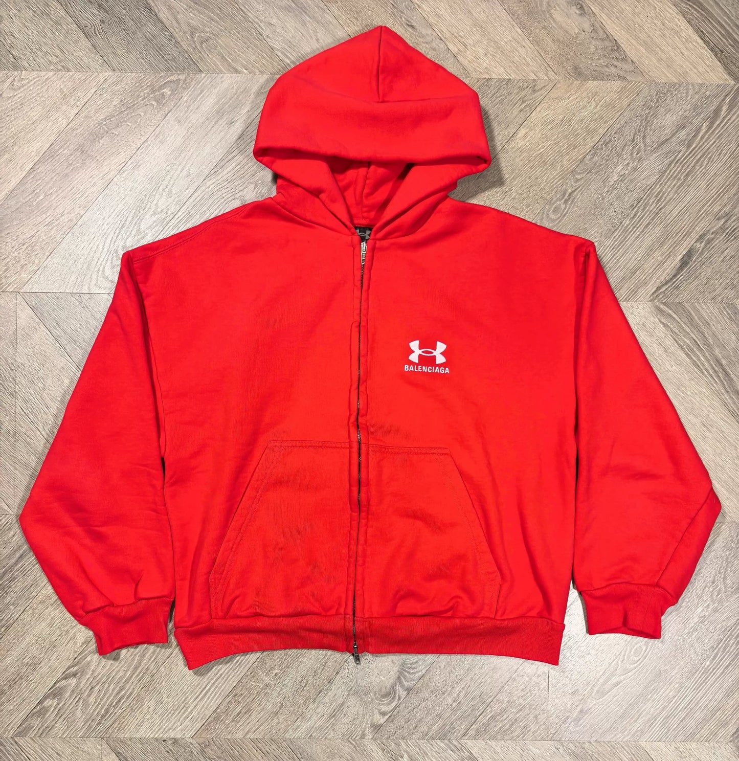 balenciaga under armour embroidered zip hoodie set