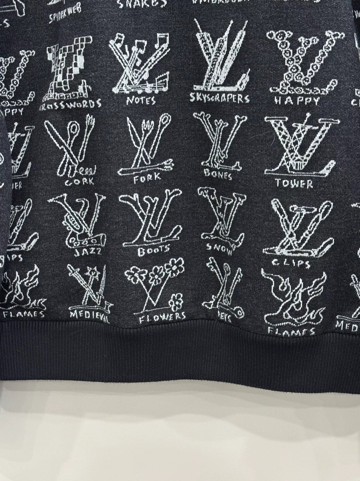 louis vuitton printed zip-up jacket size s