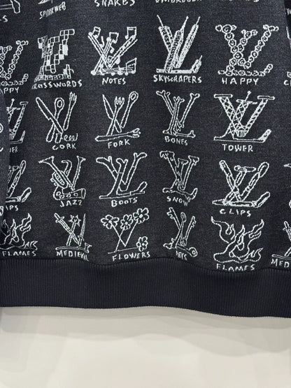 louis vuitton printed zip-up jacket size s