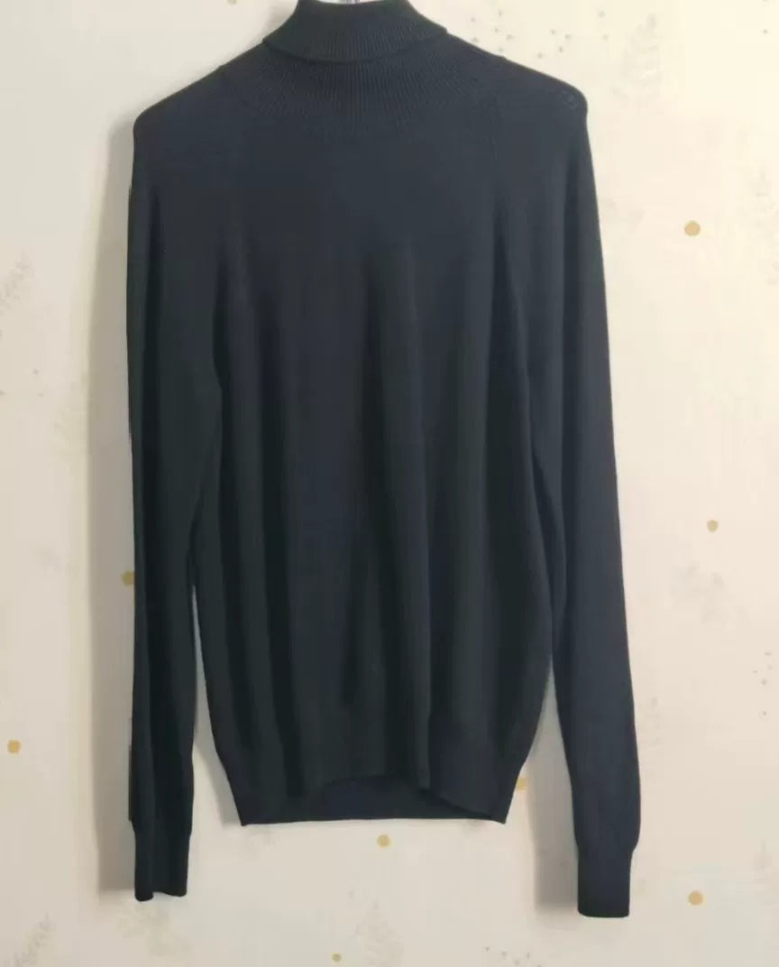 Saint Laurent Blue Wool Turtleneck Sweater